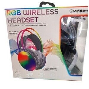 SoundBound RGB Wireless Headset NIB Bluetooth Adjustable Headband